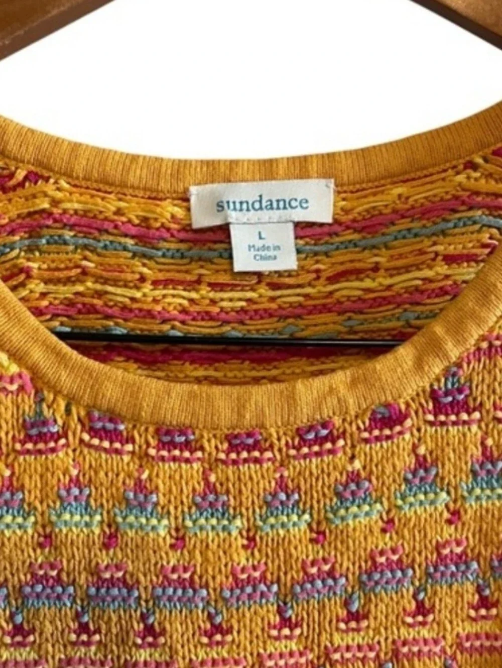Sundance, colorful knit tank top sleeveless shirt crochet casual layering large - Picture 2 of 8